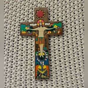 Colorful Wooden Cross Wall Art